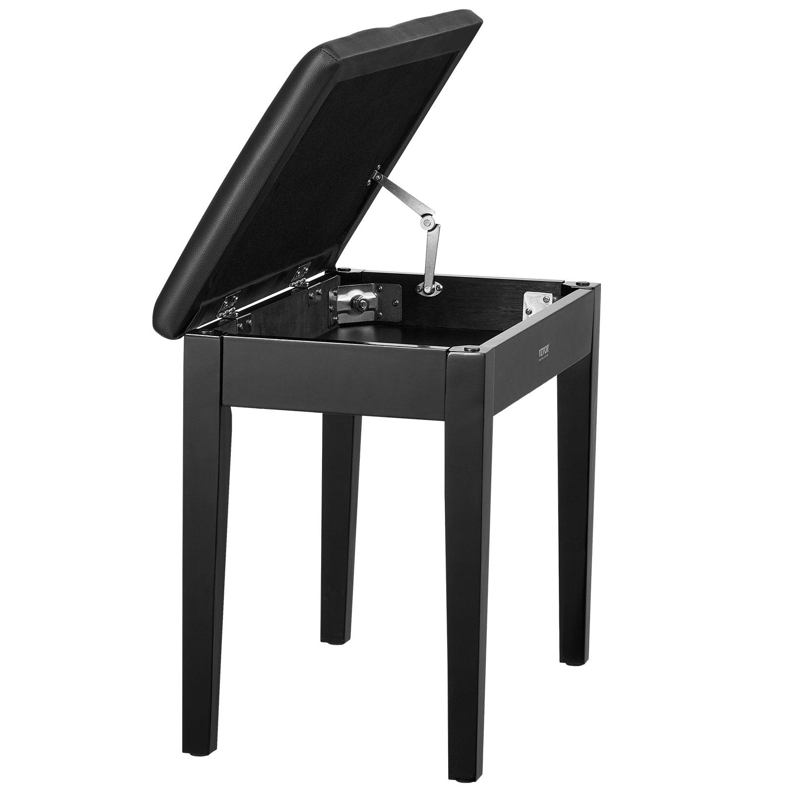 Piano Keyboard Bench Storage Padded Cushion Seat Wooden Vanity Bookcase Stool 