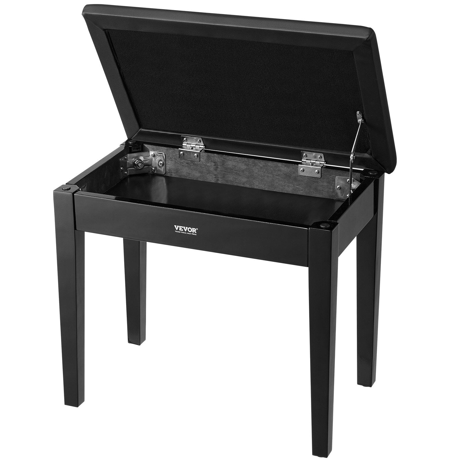 Piano Keyboard Bench Storage Padded Cushion Seat Wooden Vanity Bookcase Stool 