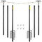VEVOR String Light Poles, 2 Pack 9.7 FT, Outdoor Powder Coated Steel Lamp Post with Hooks to Hang Lantern and Flags, Decorate Garden, Backyard, Patio, Deck, for Party and Wedding, Black