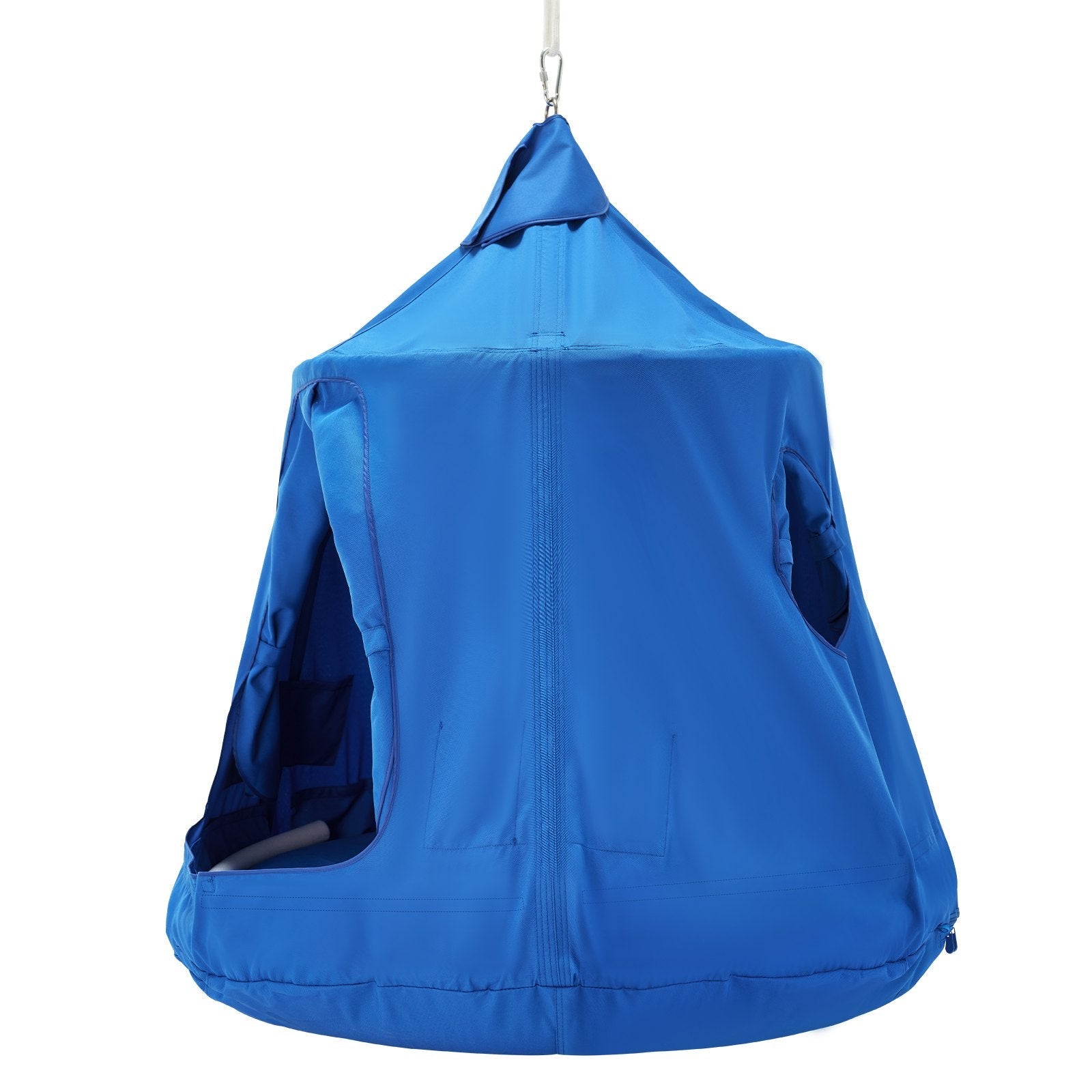 VEVOR Hanging Tree Tent, 330 LBS Capacity Hanging Tent Swing for Indoor and Outdoor Hammock Sensory Swing Chair w/LED Lights String, Inflatable Base, Ceiling Swing Pod Play Tent for Kids & Adults 