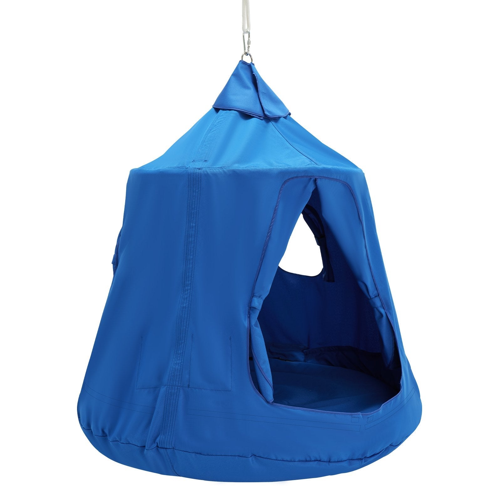 VEVOR Hanging Tree Tent, 330 LBS Capacity Hanging Tent Swing for Indoor and Outdoor Hammock Sensory Swing Chair w/LED Lights String, Inflatable Base, Ceiling Swing Pod Play Tent for Kids & Adults 