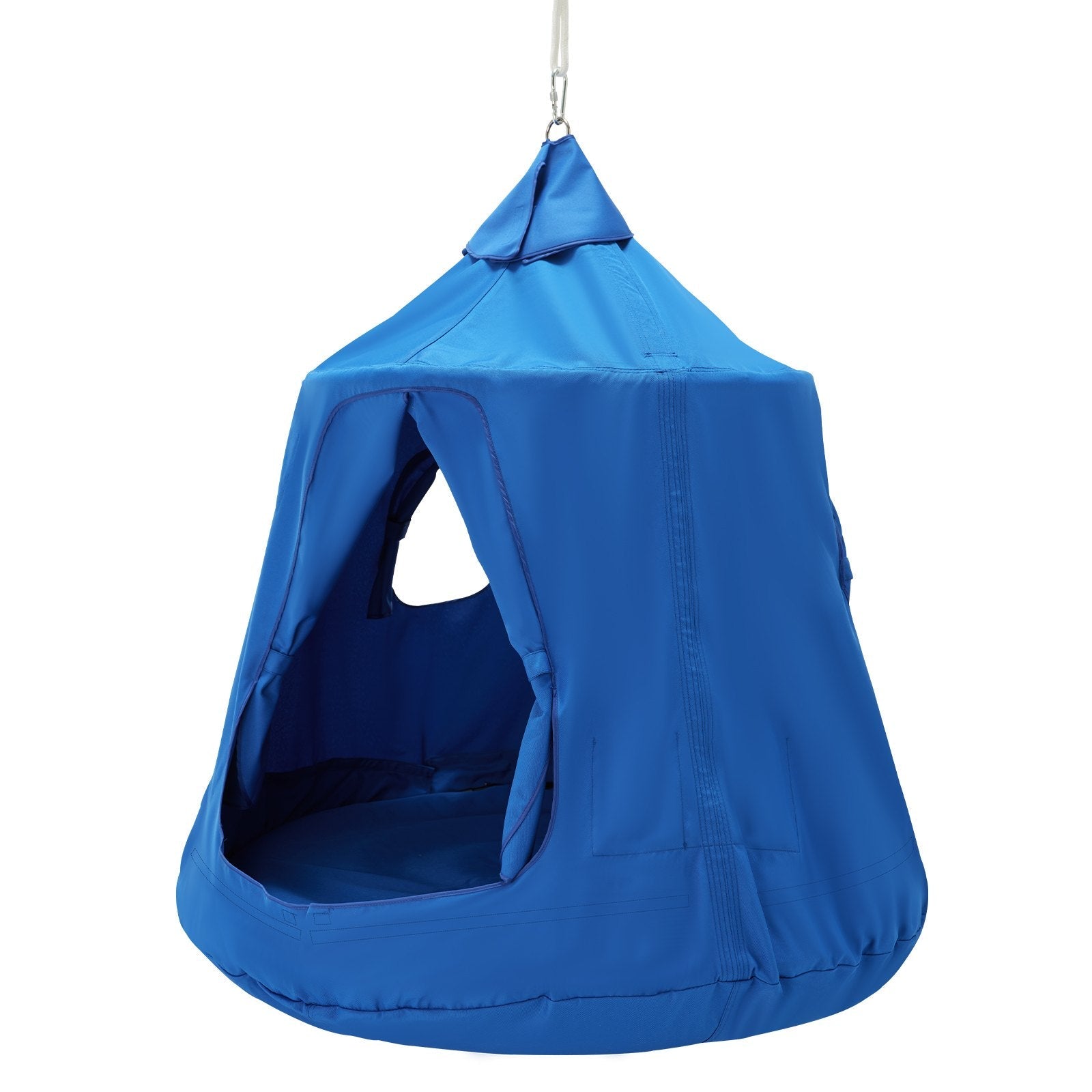 VEVOR Hanging Tree Tent, 330 LBS Capacity Hanging Tent Swing for Indoor and Outdoor Hammock Sensory Swing Chair w/LED Lights String, Inflatable Base, Ceiling Swing Pod Play Tent for Kids & Adults 