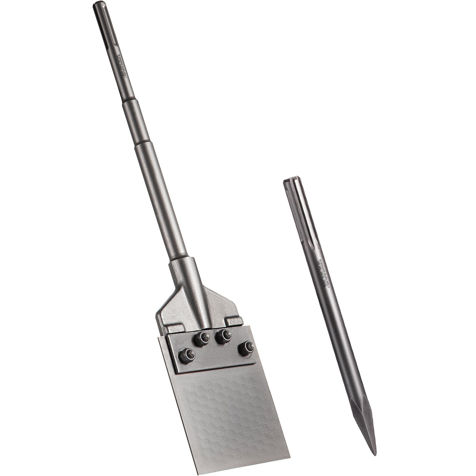 VEVOR SDS Max Floor Scraper, 5.9" Wide Blade, 40Cr Steel 24.4" Long Handle Thinset Removal Bit with Point Chisel, Fits SDS-Max Rotary & Chipping Hammer, for Removing Tile 