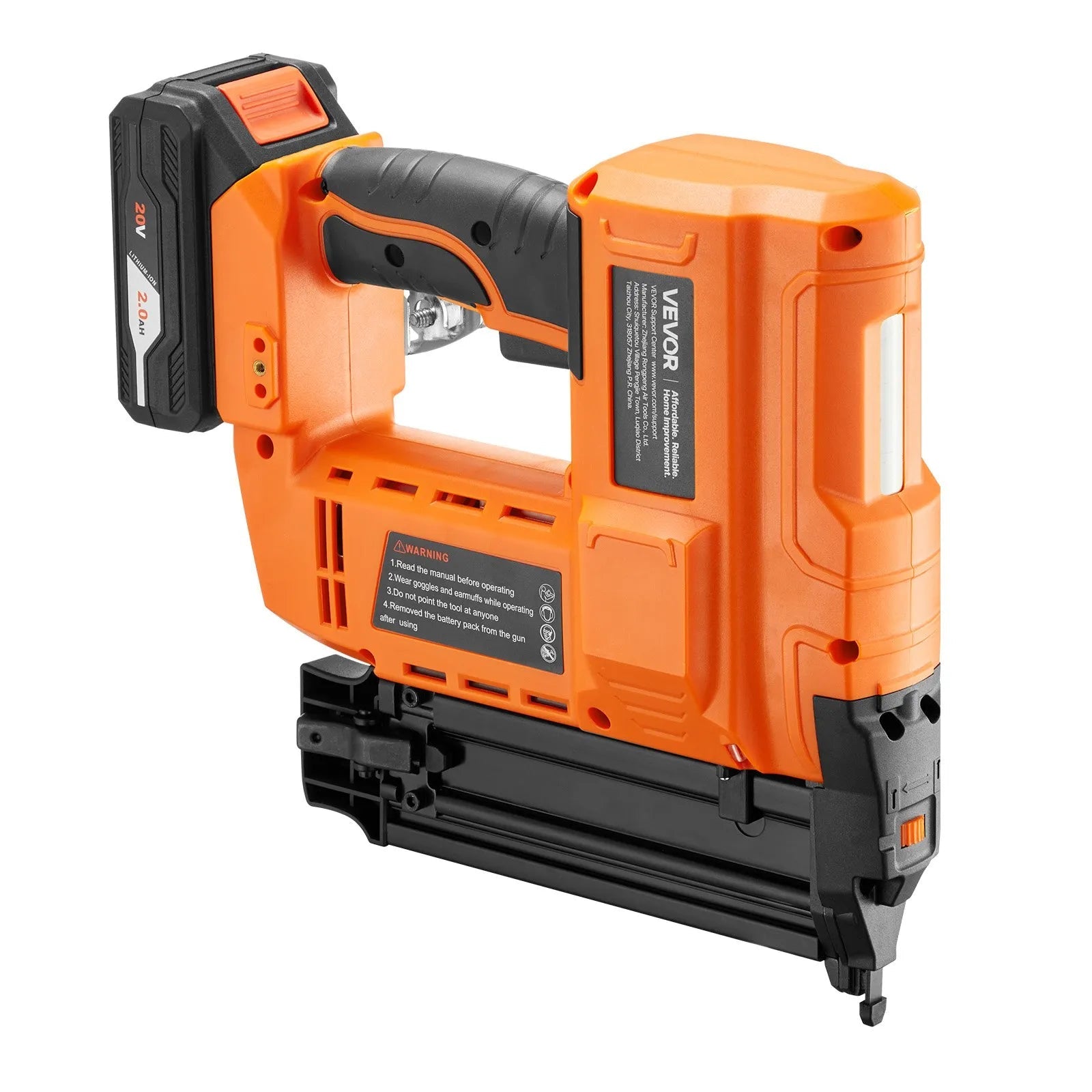 VEVOR 2-in-1 Cordless Brad Nailer, 18 Gauge, 20V Battery Powered Nail Gun and Staple Gun, with 500 pcs Nails, 500 pcs Staples, 2.0 Ah Li-ion Battery and Charger, for Home Improvement, Woodworking 