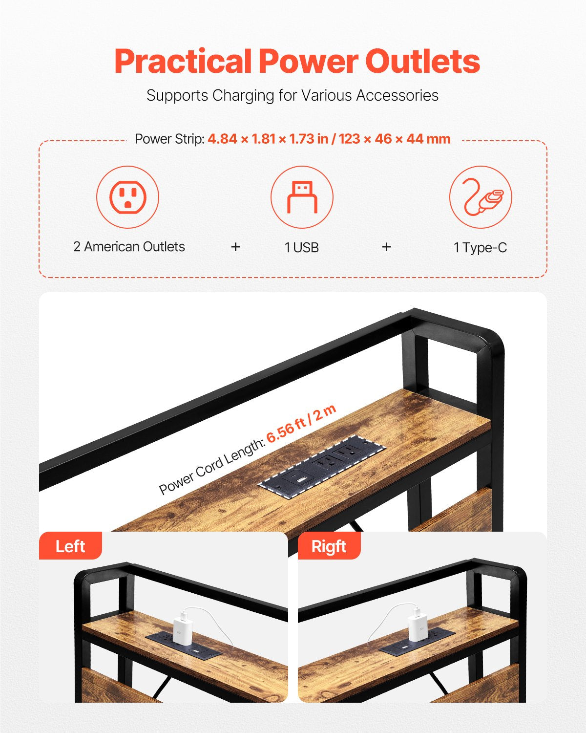VEVOR Headboard for King Size Bed Head Board with Shelf and Charging Station 
