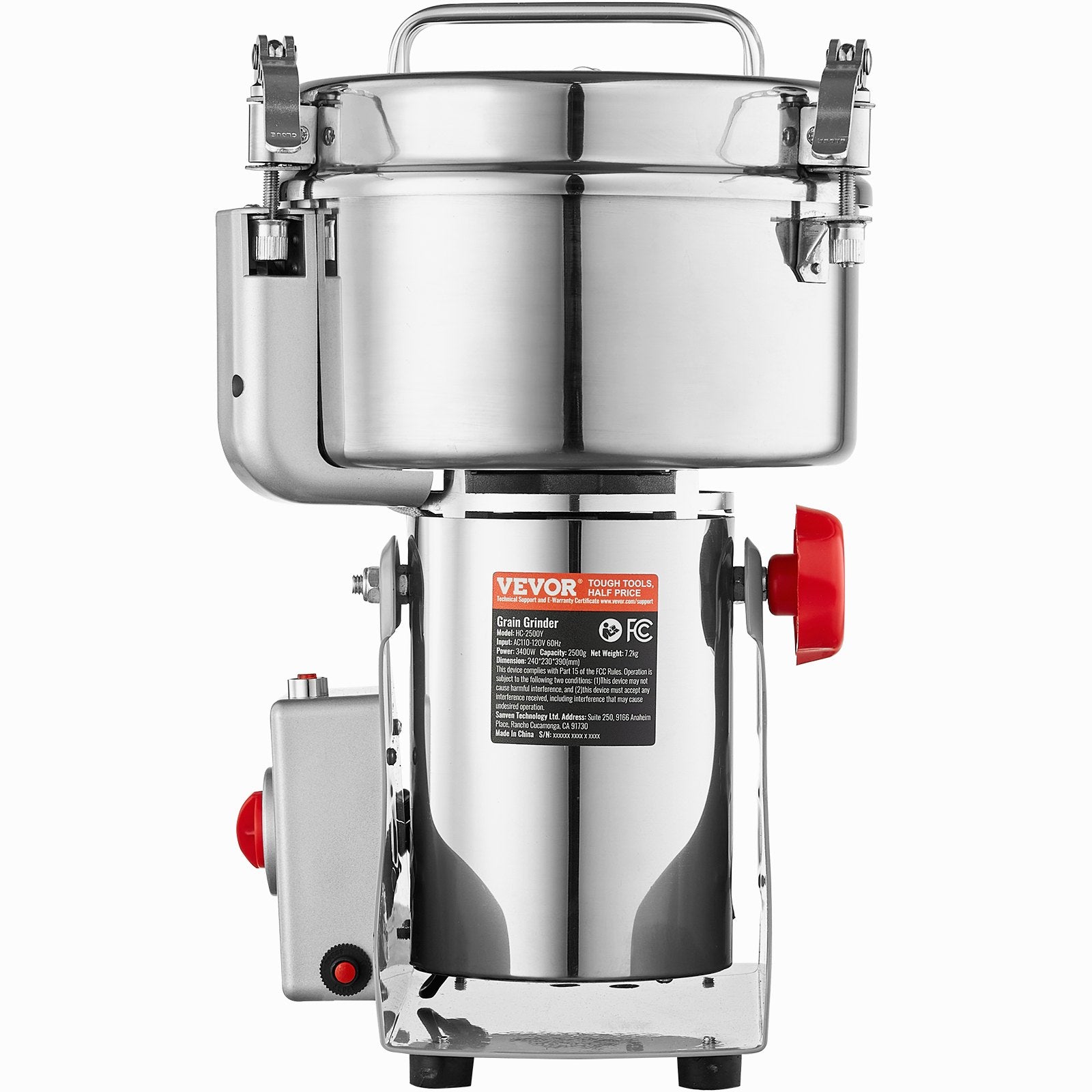 VEVOR 2500g Commercial Spice Grinder Electric Grain Mill Grinder High Speed 