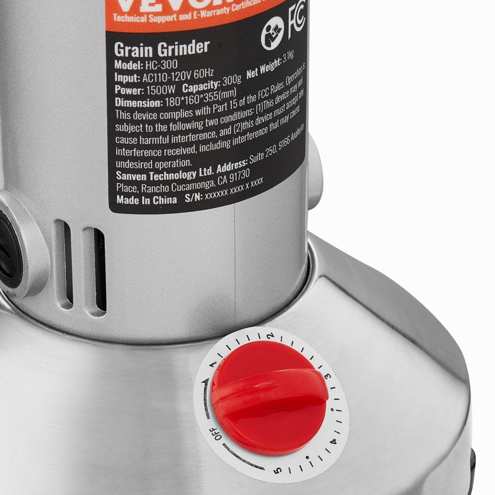 VEVOR 300g Commercial Spice Grinder Electric Grain Mill Grinder High Speed 