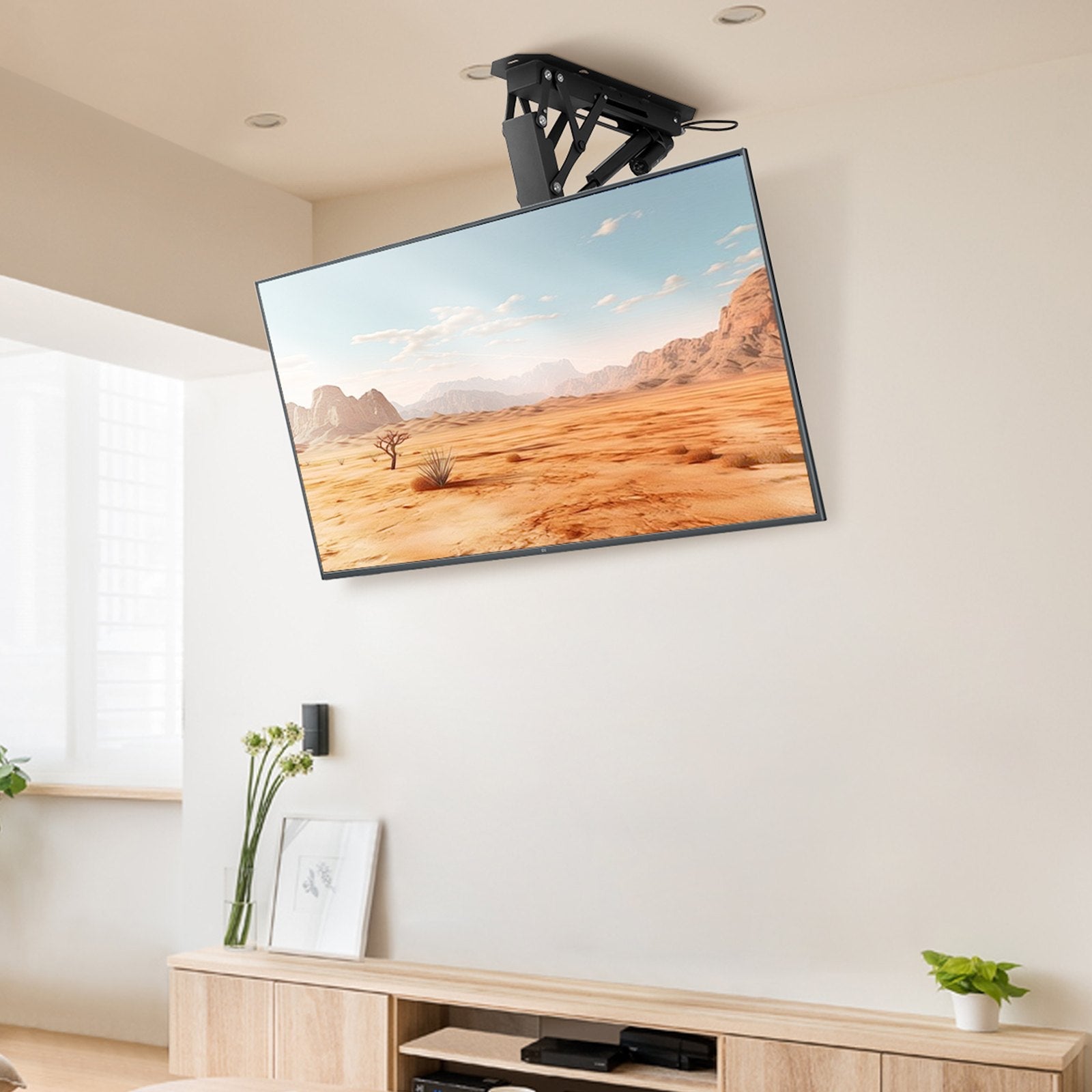 VEVOR Motorized Ceiling TV Mount Electric Flip Down TV Mount for 32-65 in Screen 