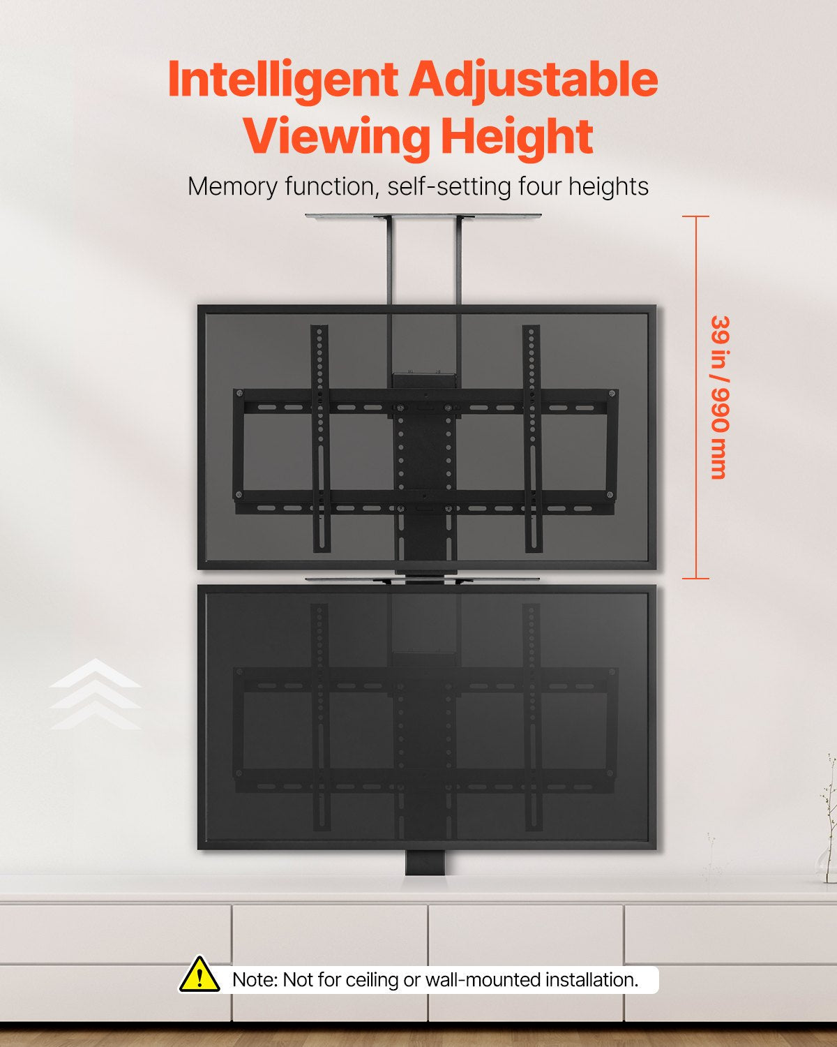VEVOR Motorized TV Lift Stand Mount Bracket with Remote Control for 32-70 in TV 