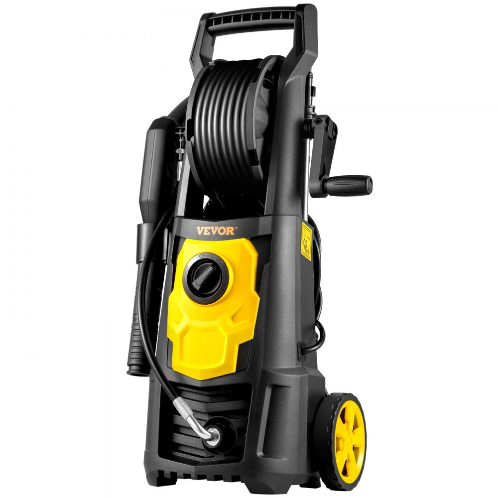 VEVOR Electric Pressure Washer, 2000 PSI, Max 1.65 GPM Power Washer w/ 30 ft Hose & Reel, 5 Quick Connect Nozzles, Foam Cannon, Portable to Clean Patios, Cars, Fences, Driveways, ETL Listed 