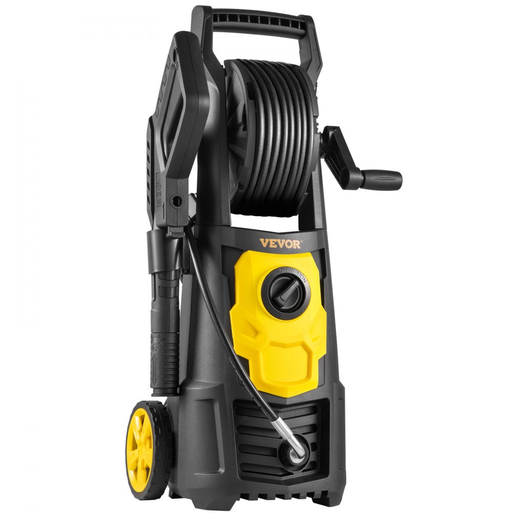 VEVOR Electric Pressure Washer, 2000 PSI, Max 1.65 GPM Power Washer w/ 30 ft Hose & Reel, 5 Quick Connect Nozzles, Foam Cannon, Portable to Clean Patios, Cars, Fences, Driveways, ETL Listed 