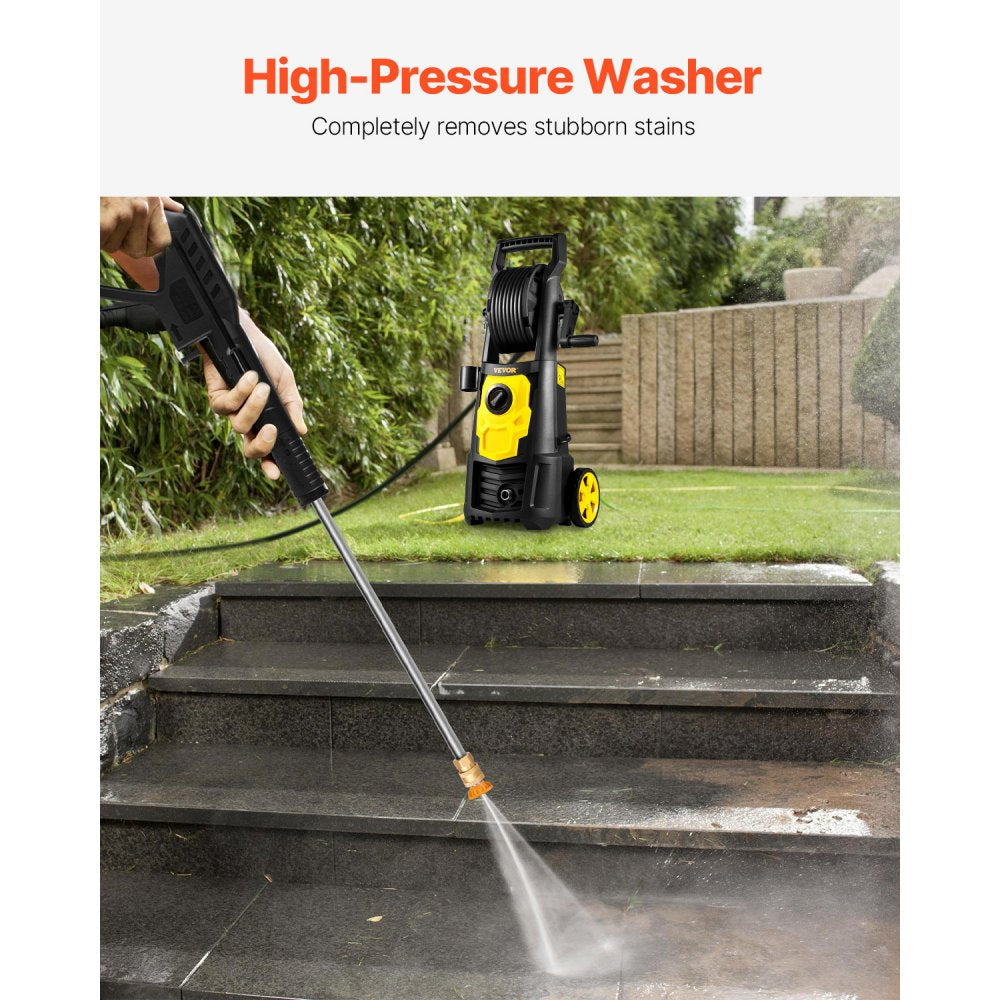 Electric Pressure Washer, 2000 PSI, Max. 1.76 GPM Power Washer w/ 30 ft Hose, 5 Quick Connect Nozzles, Foam Cannon, Portable to Clean Patios, Cars, Fences, Driveways, ETL Listed 