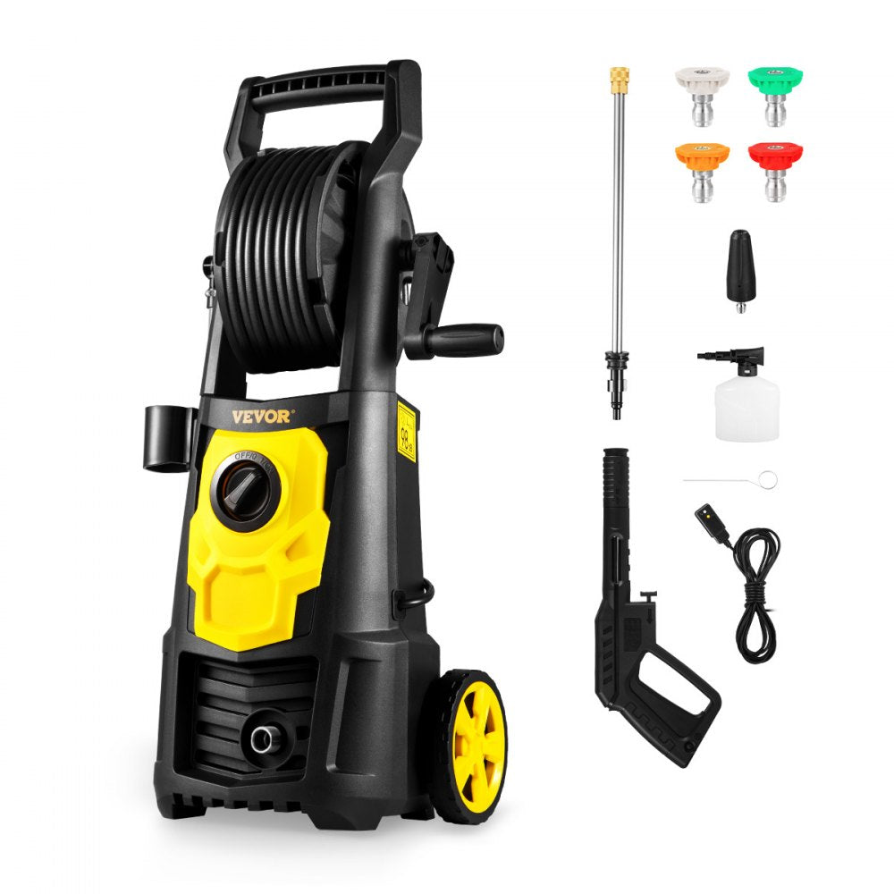 Electric Pressure Washer, 2000 PSI, Max. 1.76 GPM Power Washer w/ 30 ft Hose, 5 Quick Connect Nozzles, Foam Cannon, Portable to Clean Patios, Cars, Fences, Driveways, ETL Listed 