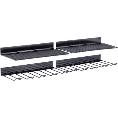 VEVOR Power Tool Organizer, 4 Slot, 2 Layers, 2 Pack Cordless Drill Holder Wall Mount, Battery Charging Station Storage Rack, Multi-Function Garage Organization, Heavy Duty Metal Shelf for Screwdriver 