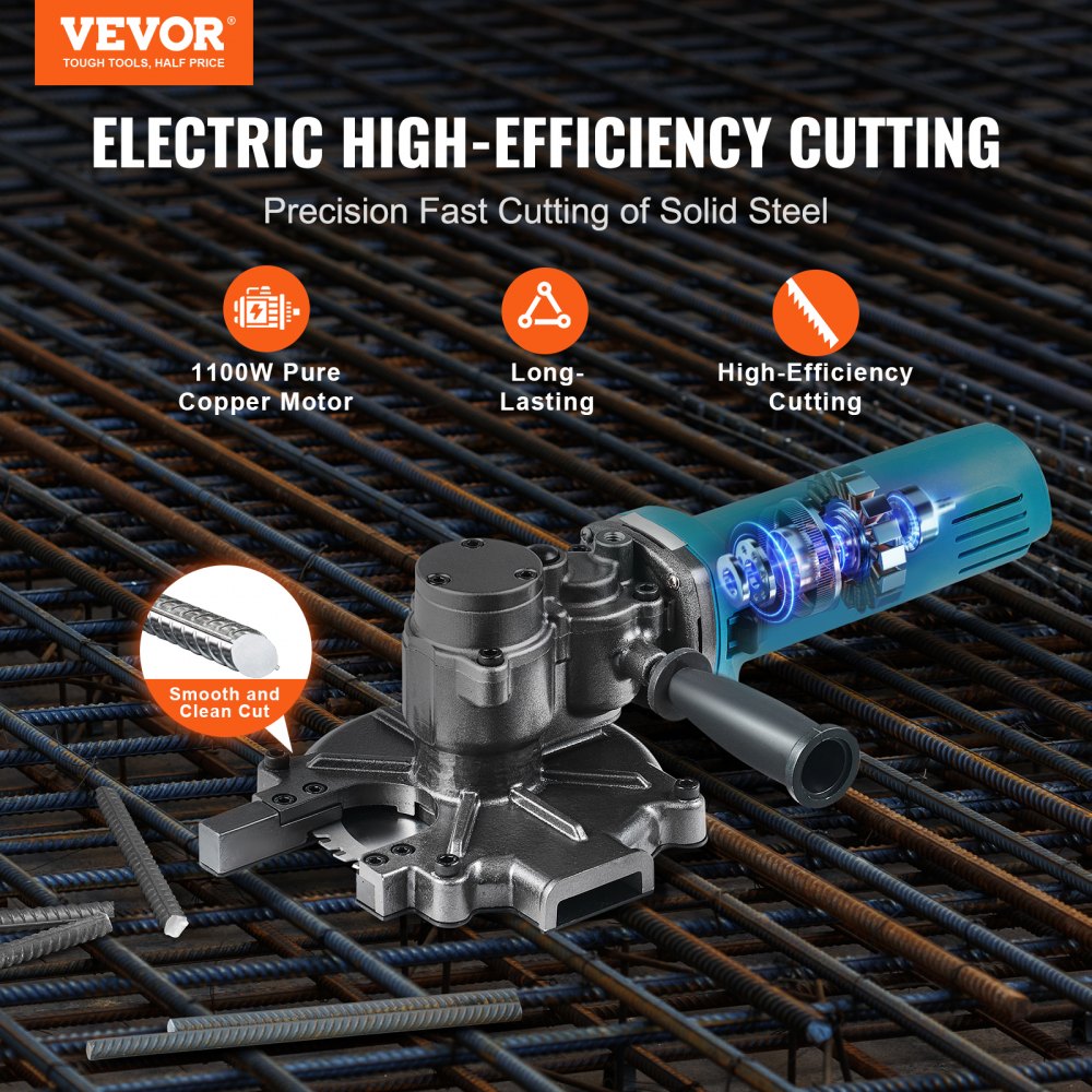 VEVOR 1100W Electric Rebar Cutter Cutting up to 3/2In 4-40mm 