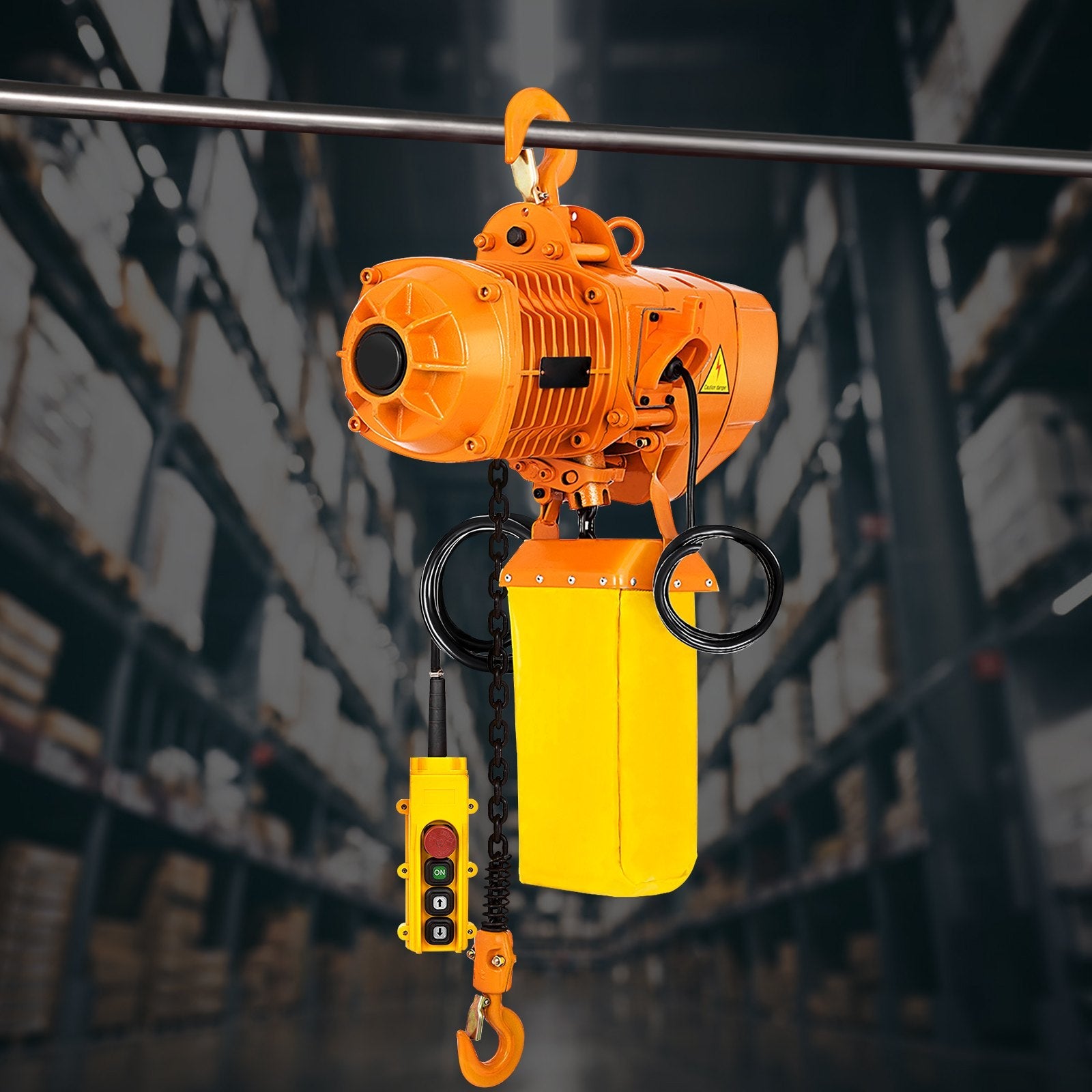 VEVOR 1 Ton Electric Chain Hoist, Single Phase 2200Lbs 10ft Lift Height with Electrical Hook, Mount Chain Hoist G80, Double Chain with Pendant Control 110V for Logistics, Factories and Agriculture 