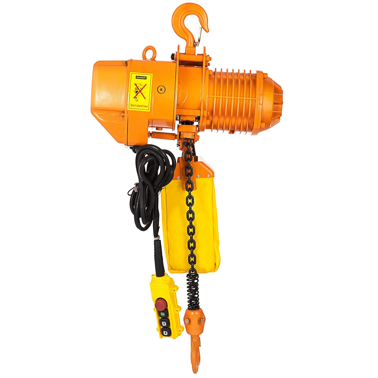 VEVOR 1 Ton Electric Chain Hoist, Single Phase 2200Lbs 10ft Lift Height with Electrical Hook, Mount Chain Hoist G80, Double Chain with Pendant Control 110V for Logistics, Factories and Agriculture 