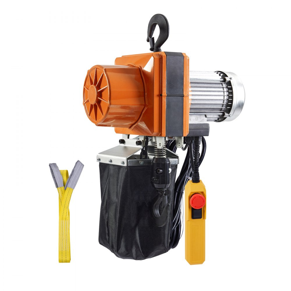 VEVOR Electric Chain Hoist, 2200 lbs/1 ton Capacity, 10 ft Lifting Height, 10 ft/min Speed, 120V, Single Phase Overhead Crane with G100 Chain, 10 ft Wired Remote Control for Garage, Shop, Hotel, Home 