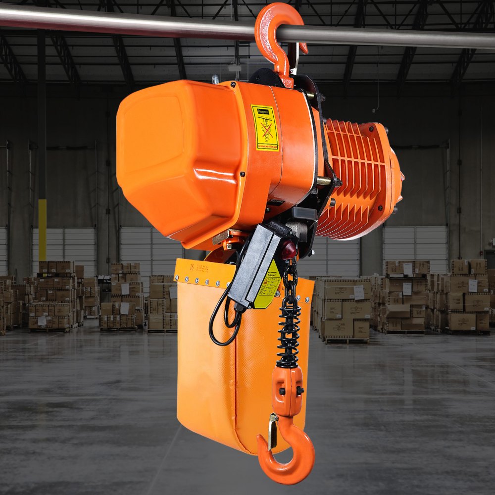 VEVOR Electric Chain Hoist, 4400 lbs/2 ton Capacity, 20 ft Lifting Height, 26 ft/min Speed, 220V, Three Phase Overhead Crane with G100 Chain, Wireless Remote Control for Garage, Shop, Hotel, and Home 