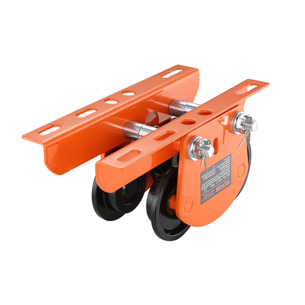 VEVOR Electric Hoist Manual Trolley, 2200 lbs/1 Ton Capacity for PA200 PA250 PA300 PA400 PA500, Push Beam Trolley with Dual Wheels, 2.68"-4.33" Adjustable Beam Flange Width for Straight Curved I Beam 
