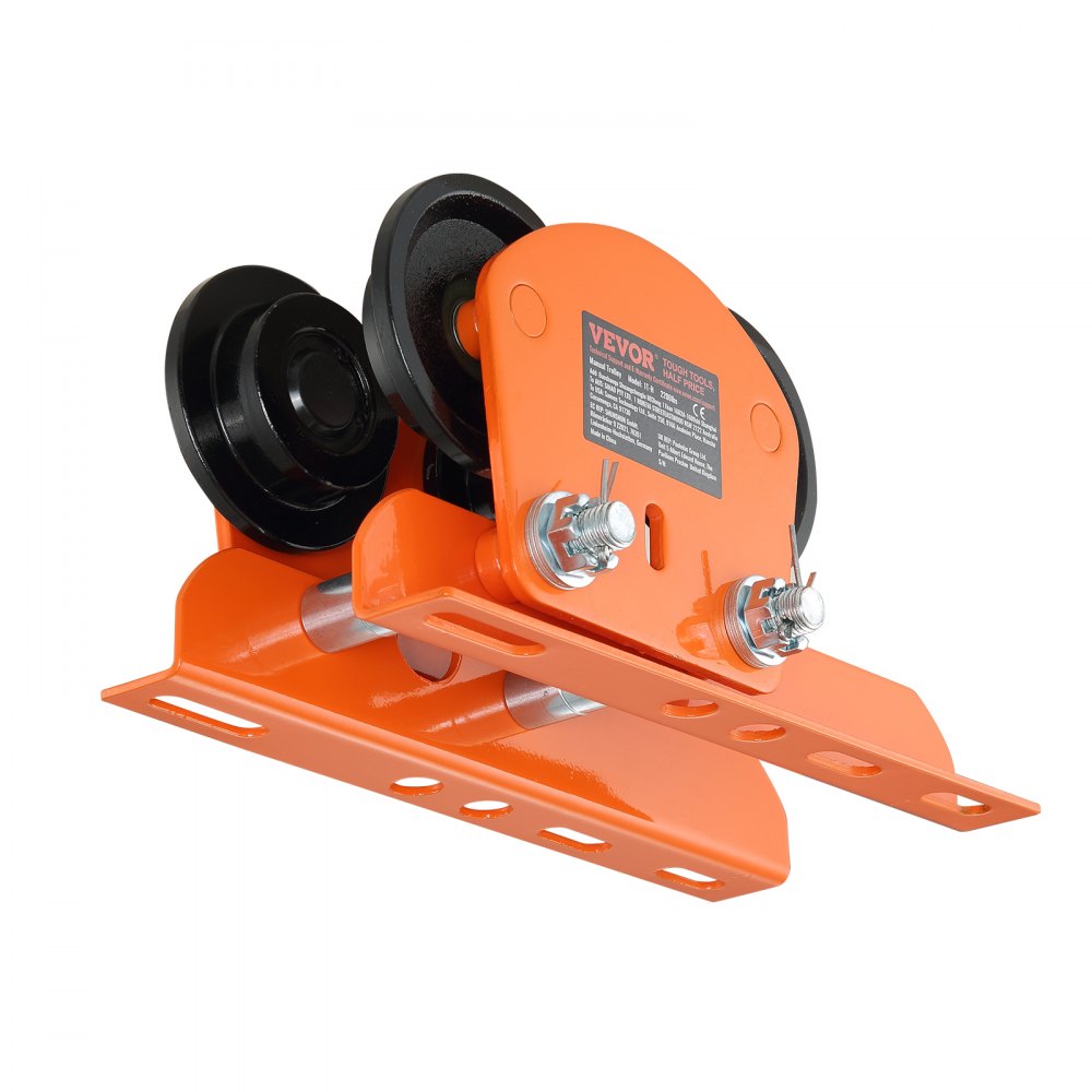 VEVOR Electric Hoist Manual Trolley, 2200 lbs/1 Ton Capacity for PA200 PA250 PA300 PA400 PA500, Push Beam Trolley with Dual Wheels, 2.68"-4.33" Adjustable Beam Flange Width for Straight Curved I Beam 
