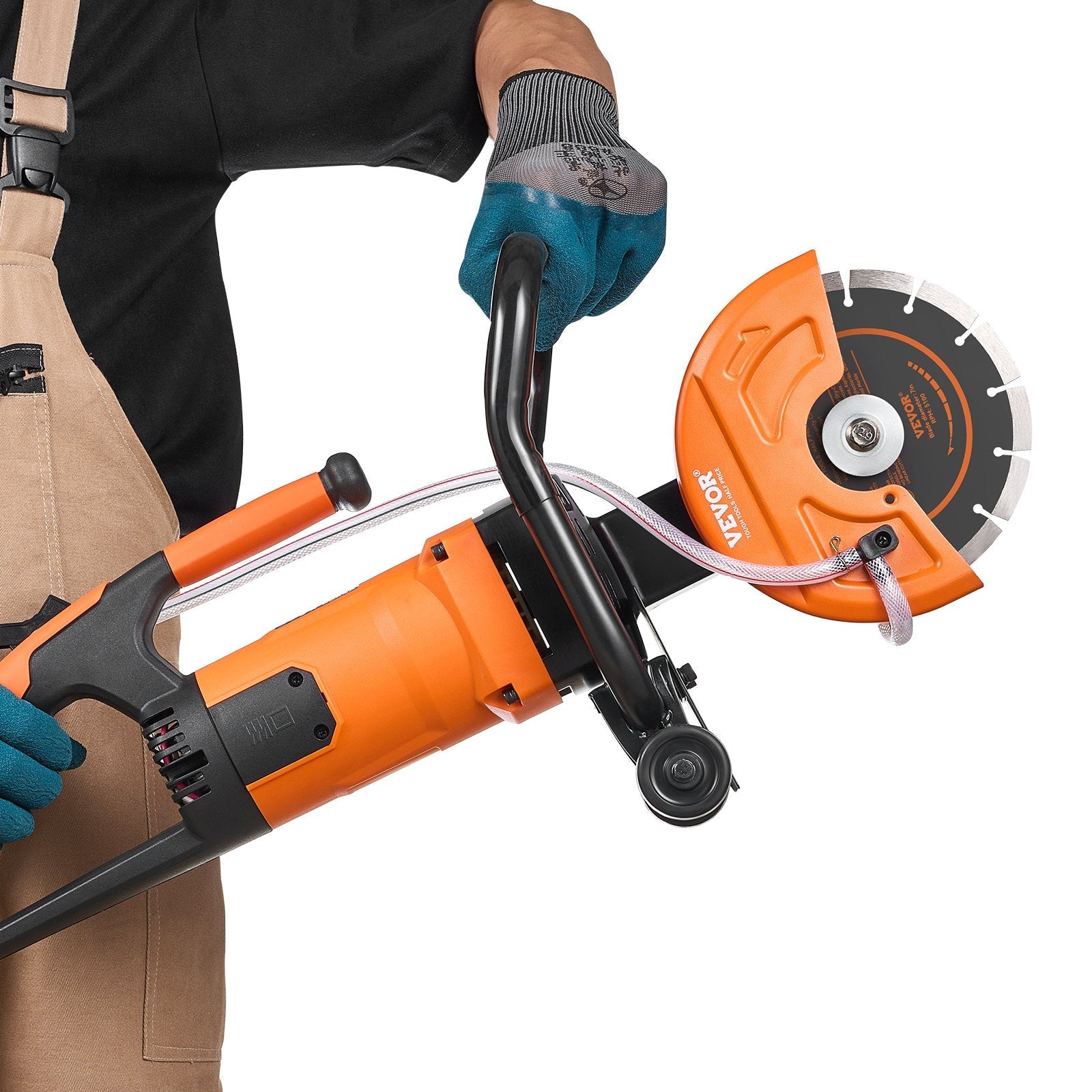 VEVOR Electric Concrete Saw, 7 in Circular Saw Cutter, 2000 W High Power with Max. 2.5 in Cutting Depth, Wet/Dry Disk Saw Cutter Includes Water Line, Pump and Blade, for Stone, Brick 