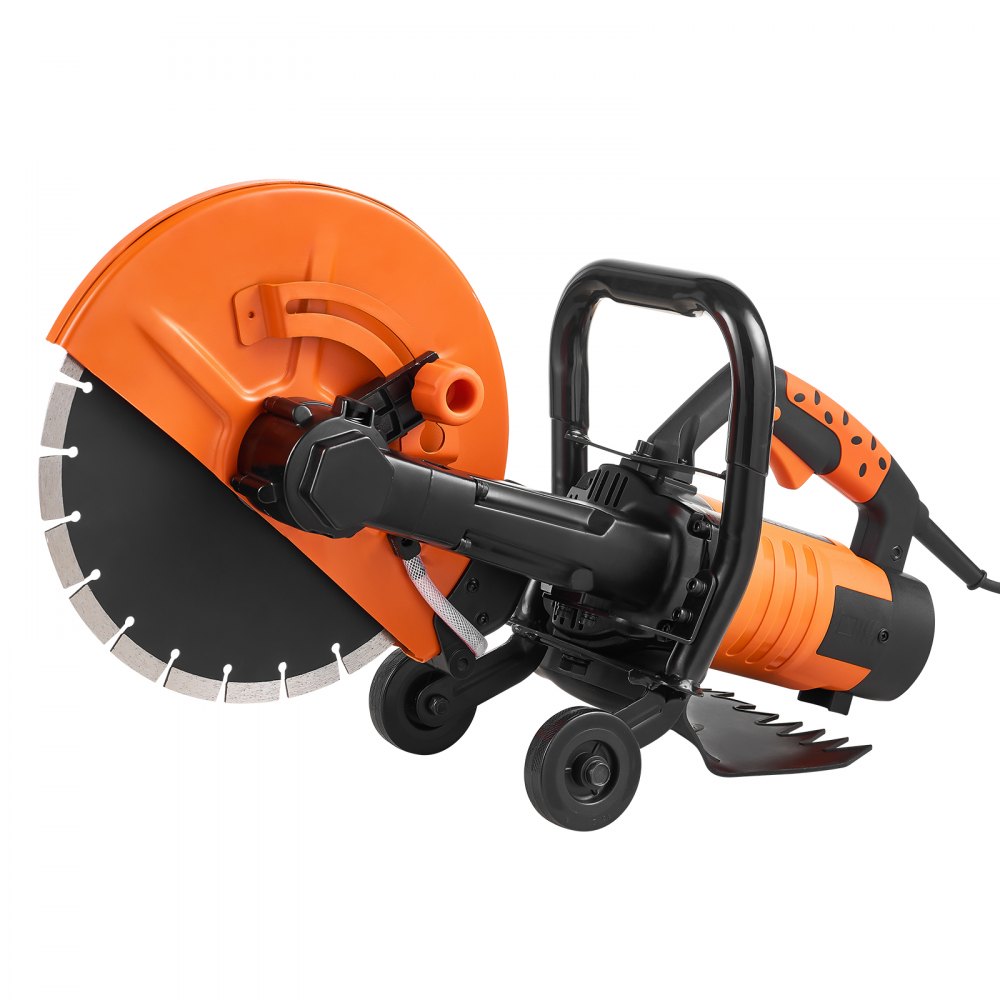 VEVOR Electric Concrete Saw, 12 in, 1800 W 15 A Motor Circular Saw Cutter with Max. 4.5 in Adjustable Cutting Depth, Wet Disk Saw Cutter Includes Water Line, Pump and Blade, for Stone, Brick 