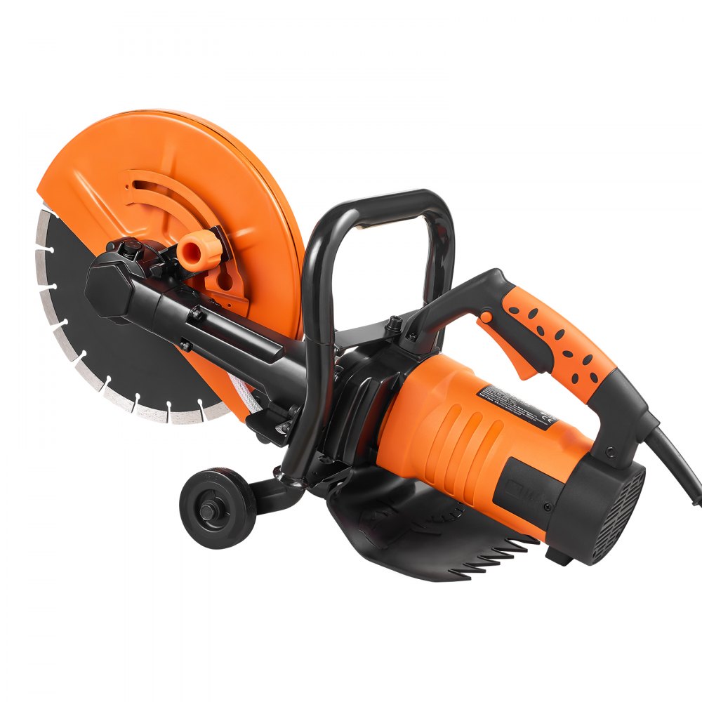 VEVOR Electric Concrete Saw, 12 in, 1800 W 15 A Motor Circular Saw Cutter with Max. 4.5 in Adjustable Cutting Depth, Wet Disk Saw Cutter Includes Water Line, Pump and Blade, for Stone, Brick 
