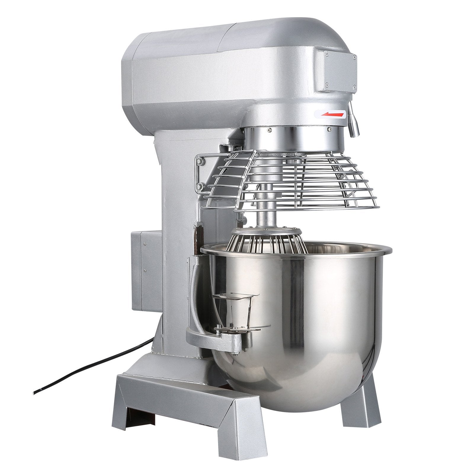 VEVOR Commercial Food Mixer 15Qt 600W 3 Speeds Adjustable 110/178/390 RPM Heavy Duty 110V with Stainless Steel Bowl Dough Hooks Whisk Beater Premium for Schools Bakeries Restaurants Pizzerias 
