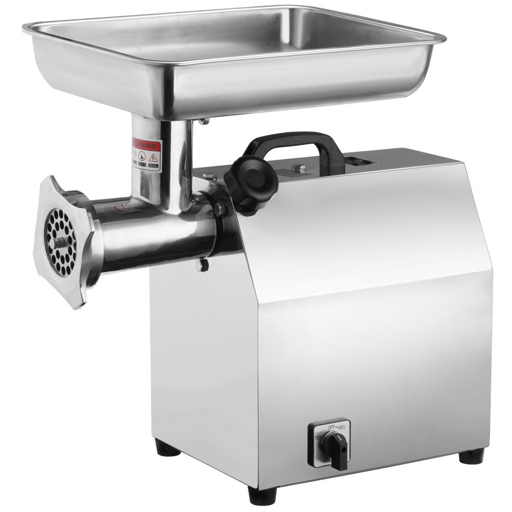 VEVOR Electric Meat Grinder, 396 Lb/H Capacity, 1100W (4600W MAX) Industrial Meat Mincer with 2 Blade, 3 Grinding Plates, Sausage Tube 304 Stainless Steel Commercial Meat Grinder, ETL Listed 