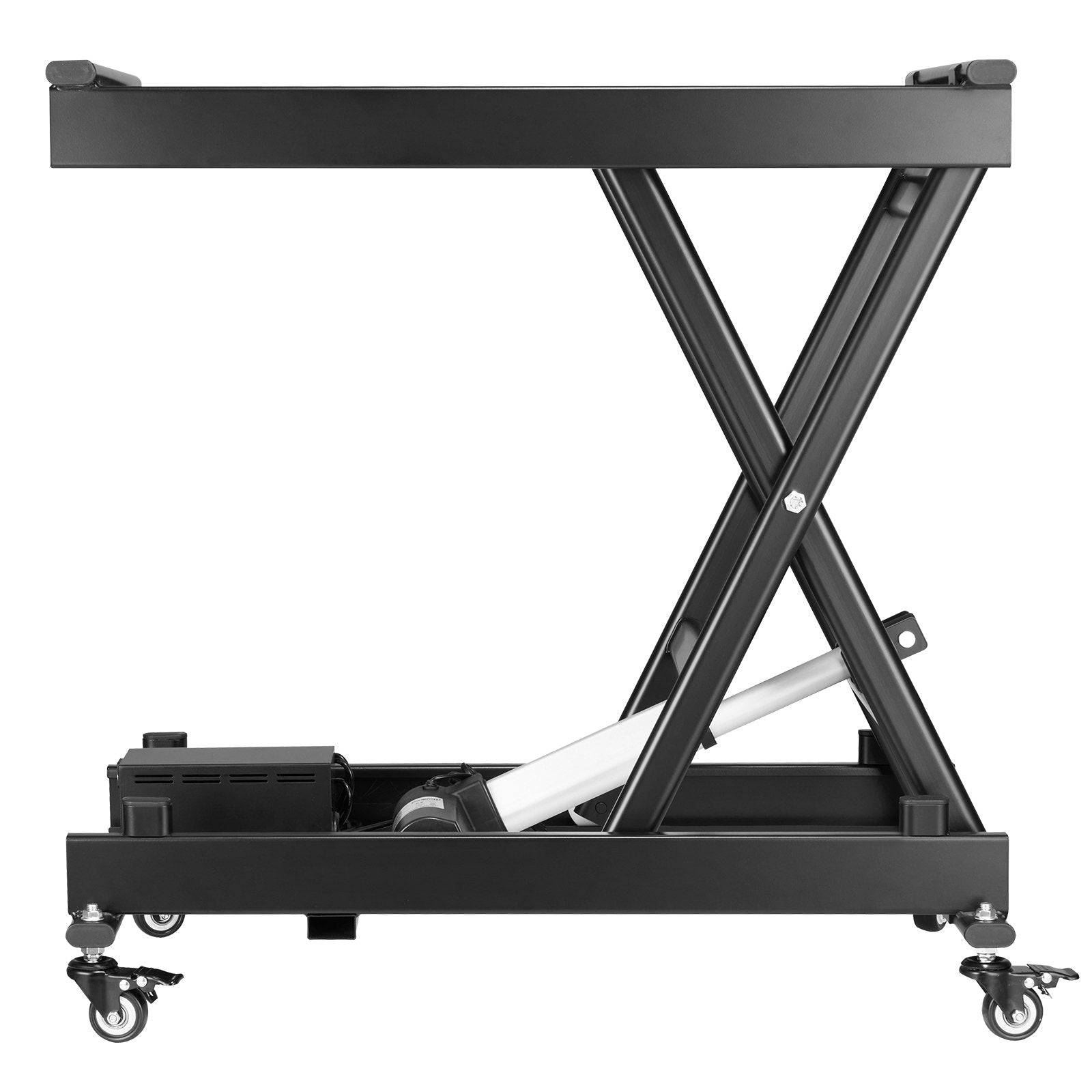 VEVOR 28" Electric Lift Table Single Scissor Lifting Platform 330 lbs 4 Wheels 