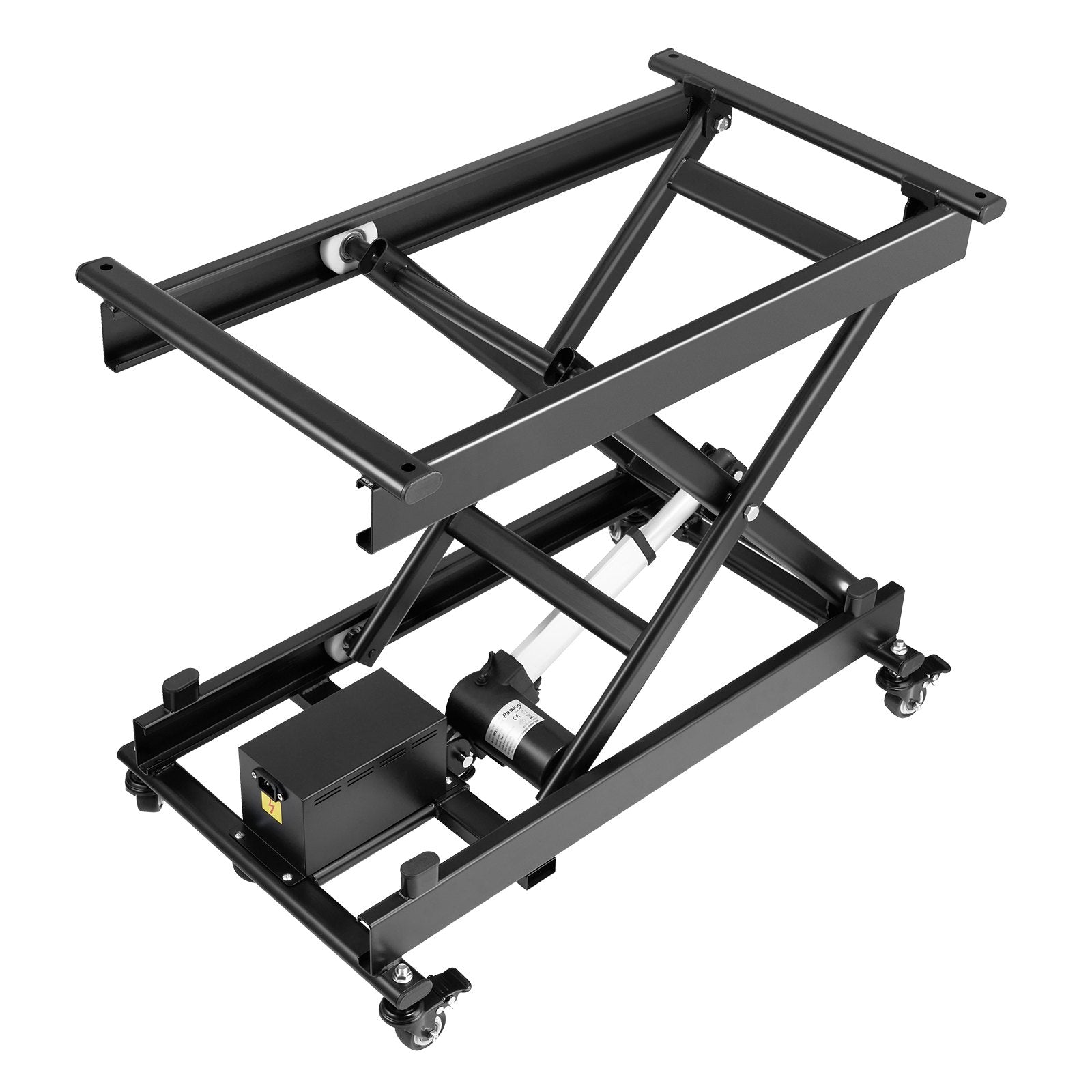 VEVOR 28" Electric Lift Table Single Scissor Lifting Platform 330 lbs 4 Wheels 