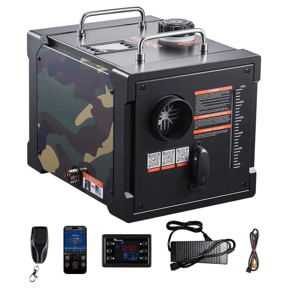 8KW Diesel Heater 12V/24V, Portable All-in-One Air Heater with Bluetooth App, Remote & LCD Control – 1.9 Gal Tank