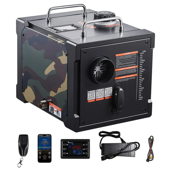 8KW Diesel Heater 12V/24V, Portable All-in-One Air Heater with Bluetooth App, Remote & LCD Control – 1.9 Gal Tank