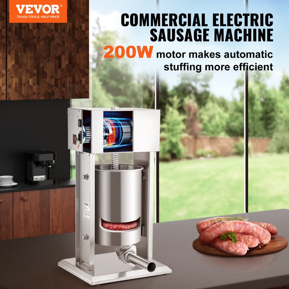 VEVOR Electric Sausage Stuffer 10L Variable Speed Sausage Maker Stainless Steel 
