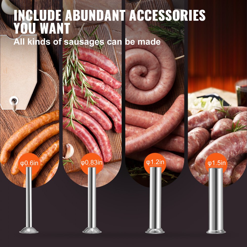 VEVOR Electric Sausage Stuffer 10L Variable Speed Sausage Maker Stainless Steel 