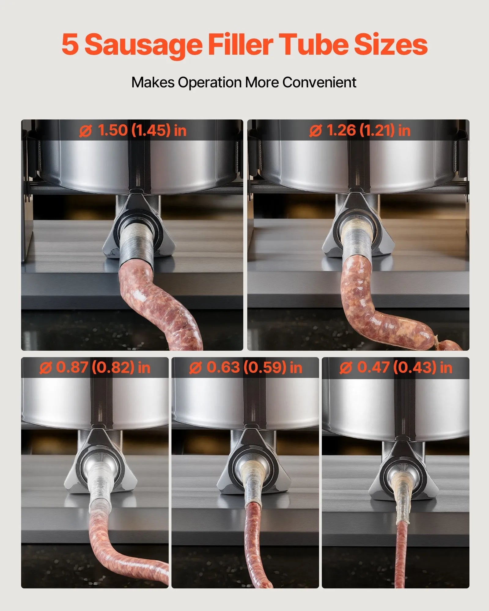 VEVOR Electric Sausage Stuffer, 55 LBS / 25 L Vertical Meat Stuffer, Stepless Speed Control and Foot Pedal, Stainless Steel Heavy Duty Sausage Filler with 5 Stuffing Tubes, for Commercial & Home Use 