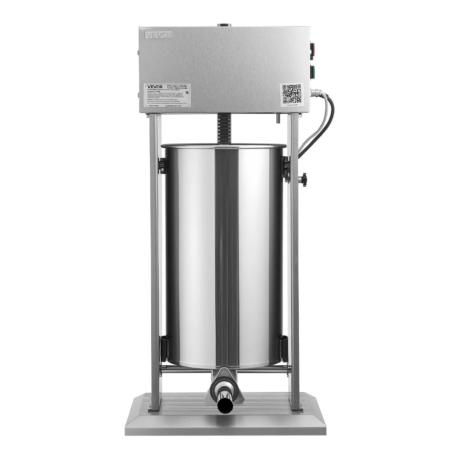 VEVOR Electric Sausage Stuffer, 55 LBS / 25 L Vertical Meat Stuffer, Stepless Speed Control and Foot Pedal, Stainless Steel Heavy Duty Sausage Filler with 5 Stuffing Tubes, for Commercial & Home Use 