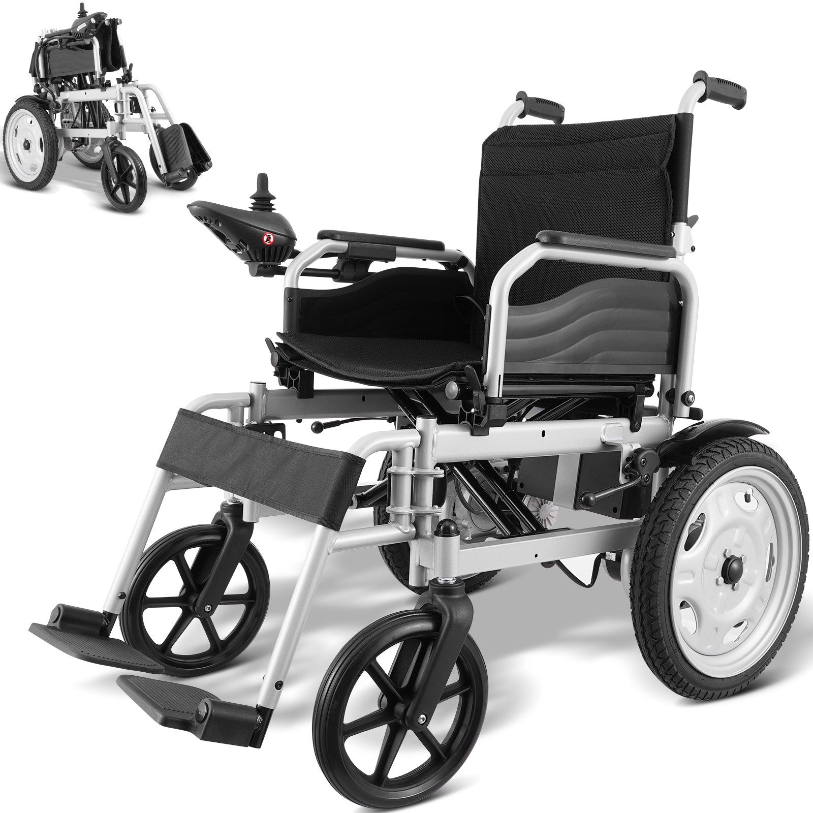 VEVOR Electric Wheelchair for Adults Seniors, 265 lbs Weight Capacity, 17.5in Width Lightweight Foldable Motorized Power Wheelchairs, UP to 12.5Miles Range All Terrain Power Chair, Adjustable Backrest 