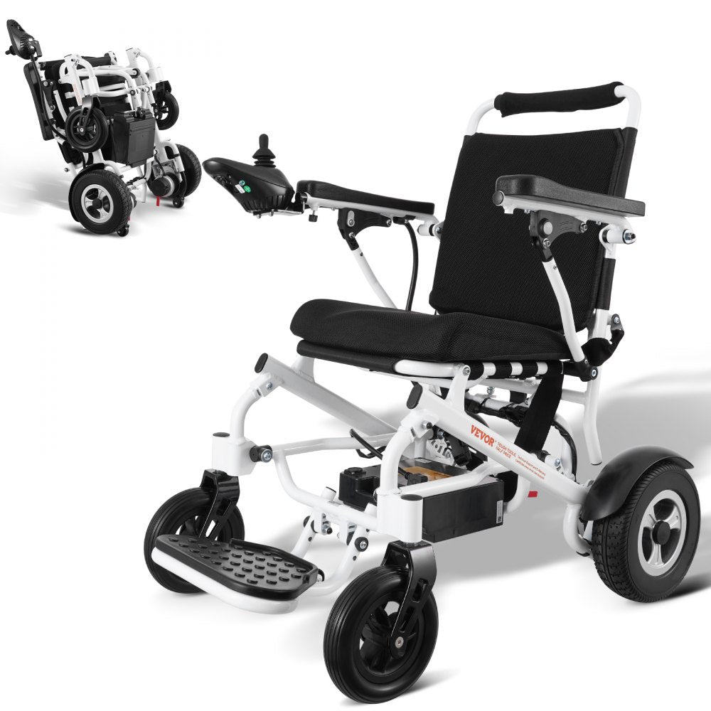 VEVOR Electric Wheelchair for Adults Seniors, 300 lbs Weight Capacity, 17.7 in Width Lightweight Foldable Motorized Power Wheelchairs, UP to 12.5 Miles Range All Terrain Aluminum Alloy Chair 