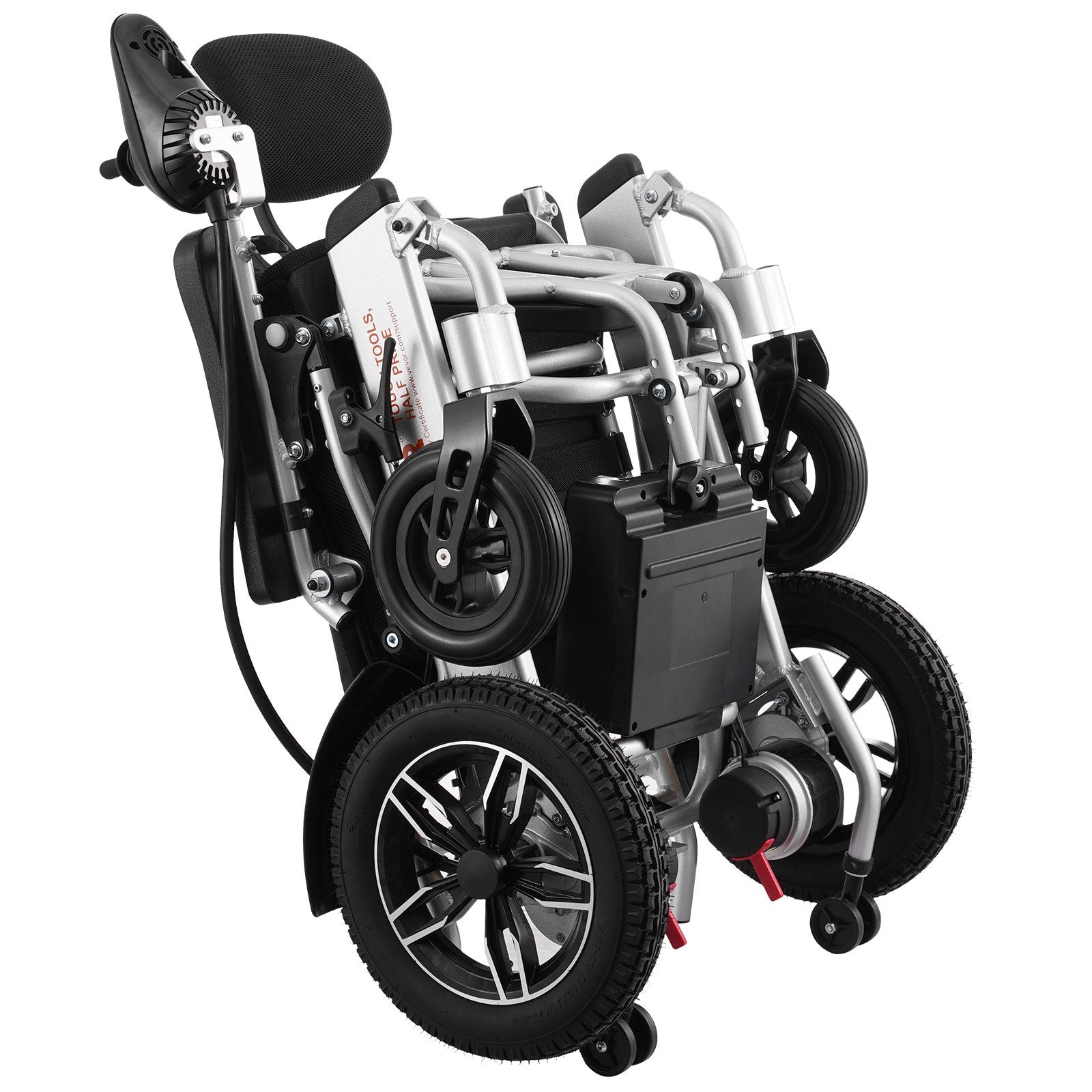 VEVOR Electric Wheelchair for Adults Seniors, 300 lbs Weight Capacity, 17.7 in Width Lightweight Foldable Motorized Power Wheelchairs, Long Range All Terrain Aluminum Alloy Chair, Adjustable Backrest 