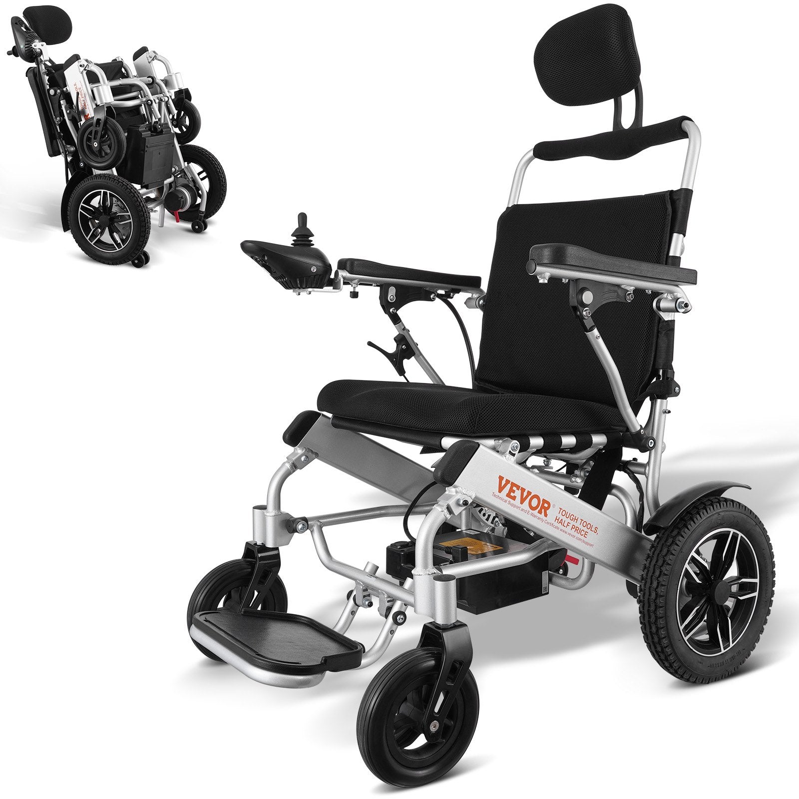 VEVOR Electric Wheelchair for Adults Seniors, 300 lbs Weight Capacity, 20 in Width Lightweight Foldable Motorized Power Wheelchairs, Long Range All Terrain Aluminum Alloy Chair, Adjustable Backrest 