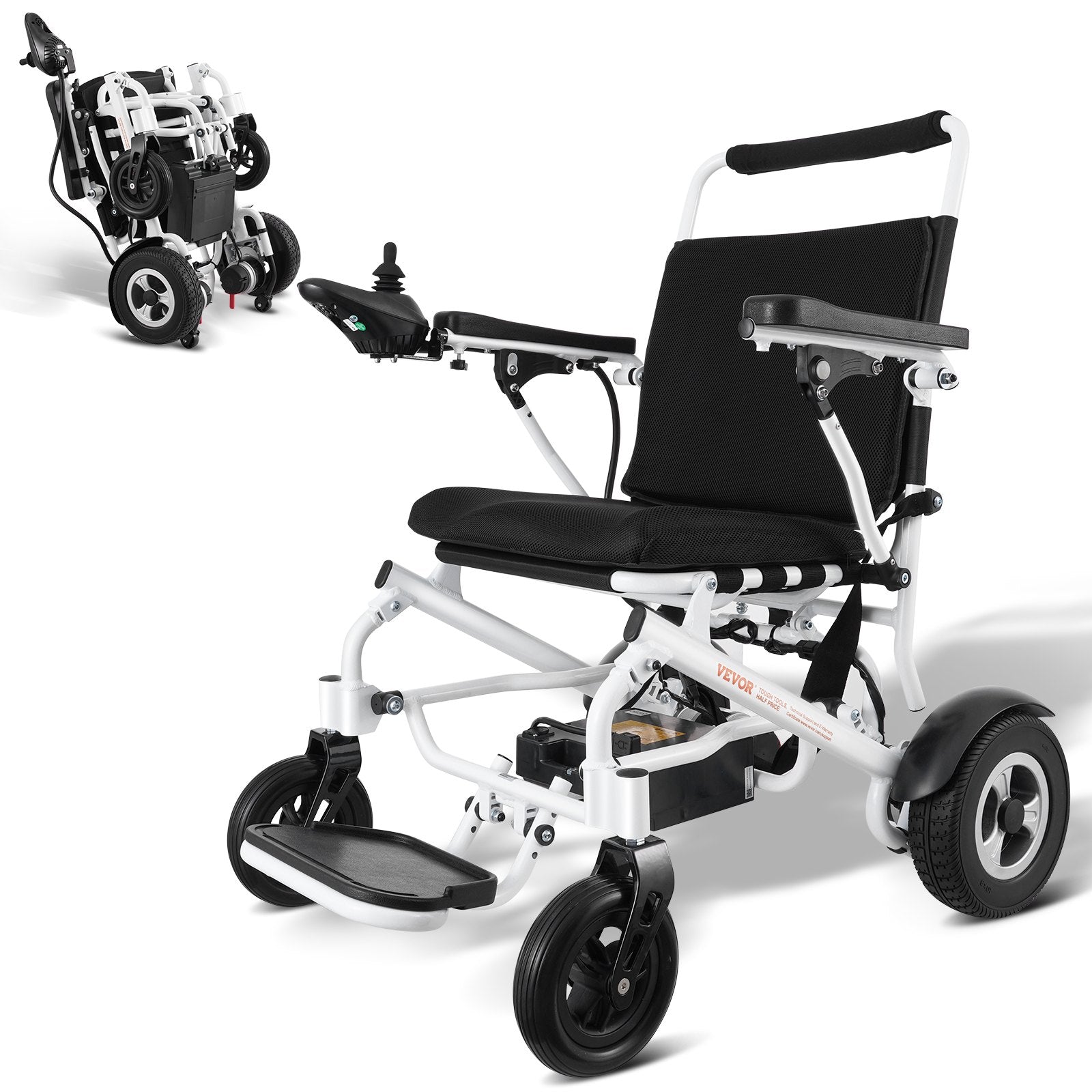 VEVOR Electric Wheelchair for Adults Seniors, 300 lbs Weight Capacity, 20 in Width Lightweight Foldable Motorized Power Wheelchairs, Long Range All Terrain Aluminum Alloy Chair 