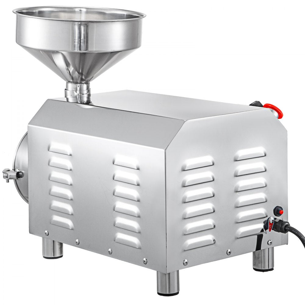 VEVOR Commercial Grinding Machine for Grain 2200W,Electric Stainless Steel Grain Grinder 30-50KG/H,Automatic Industrial Superfine Grain Grinder for Dried Materials Chinese Herb Spice Pepper Soybean 