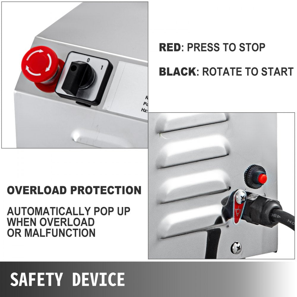 VEVOR Commercial Grinding Machine for Grain 2200W,Electric Stainless Steel Grain Grinder 30-50KG/H,Automatic Industrial Superfine Grain Grinder for Dried Materials Chinese Herb Spice Pepper Soybean 