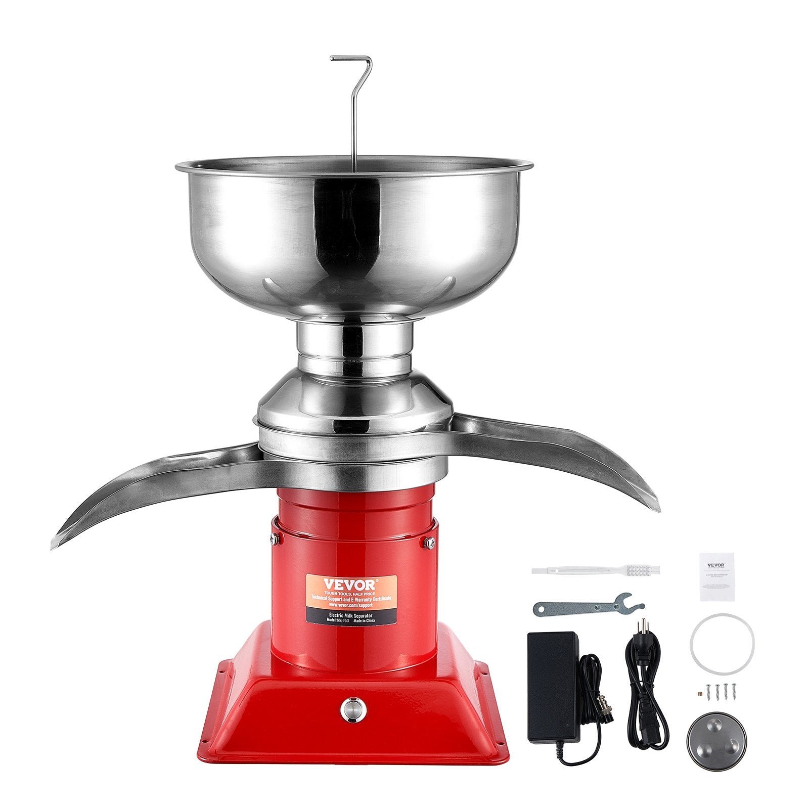 VEVOR Milk Cream Centrifugal Separator, 304 Stainless Steel Electric Cream Separators, 100L/H Output 10500RPM Goat Milk Separator, 30W Cow Cream Separator, Milk Skimmer with 5L Bowl Capacity, 100-240V 