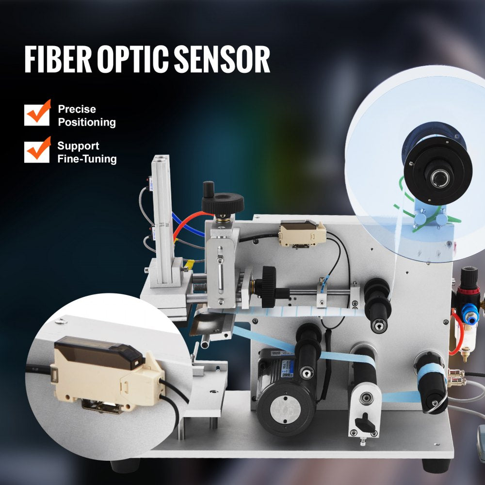 VEVOR Electric Flat Labeling Machine, 25-60pcs/min, Flat Surface Label Applicator for Cardboard Boxes/Square Bottles/Tin Cans, Labeler Suitable for Item Size Range of 4.72 x 5.9 x (0.98-3.54) inches 