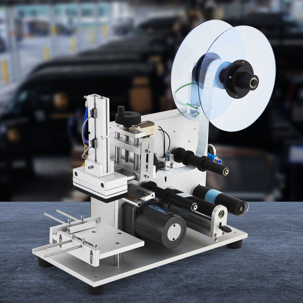 VEVOR Electric Flat Labeling Machine, 25-60pcs/min, Flat Surface Label Applicator for Cardboard Boxes/Square Bottles/Tin Cans, Labeler Suitable for Item Size Range of 4.72 x 5.9 x (0.98-3.54) inches 