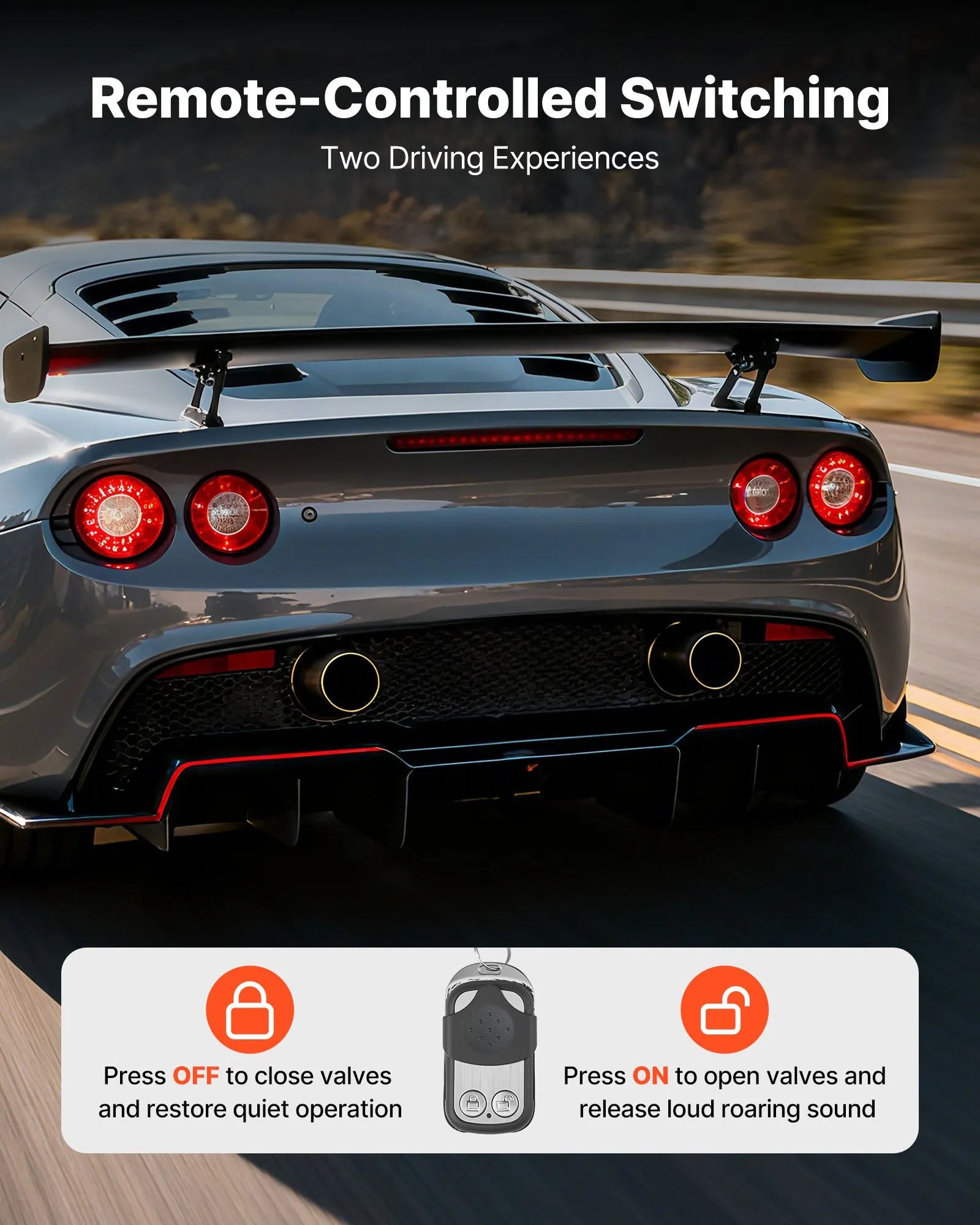 VEVOR Electric Exhaust Cutout, 2.5 Inch 2PCS Universal Stainless Steel Exhaust Valve Kit with One Controller Remote Kit, Cut Out Valve, Y Pipe, Remote Control, Fits Trucks, Sedans, Sports Cars, SUVs 