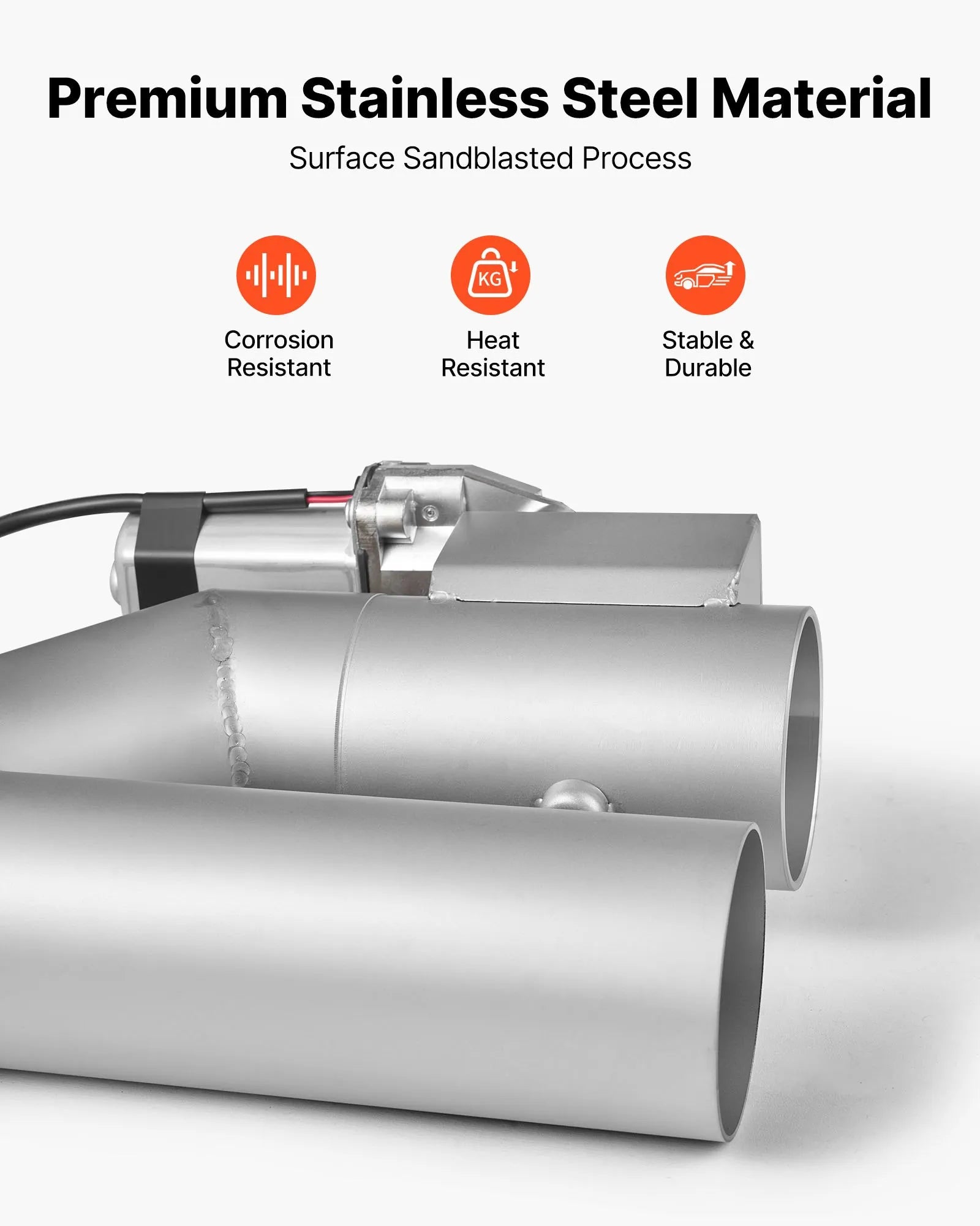 VEVOR Electric Exhaust Cutout, 2.5 Inch 2PCS Universal Stainless Steel Exhaust Valve Kit with One Controller Remote Kit, Cut Out Valve, Y Pipe, Remote Control, Fits Trucks, Sedans, Sports Cars, SUVs 